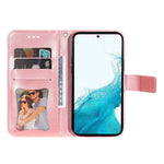 Custodia per telefono in pelle goffrata con fiori a 7 petali, For Samsung Galaxy S23 5G, For Samsung Galaxy S23+ 5G, For Samsung Galaxy S23 Ultra 5G
