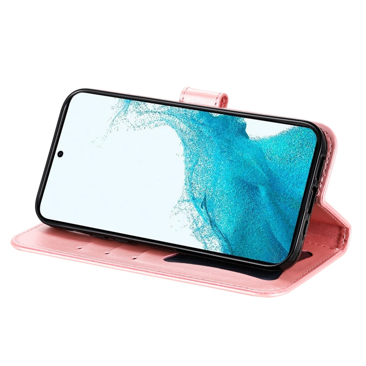 Custodia per telefono in pelle goffrata con fiori a 7 petali, For Samsung Galaxy S23 5G, For Samsung Galaxy S23+ 5G, For Samsung Galaxy S23 Ultra 5G