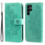 Custodia per telefono in pelle goffrata con fiori a 7 petali, For Samsung Galaxy S23 5G, For Samsung Galaxy S23+ 5G, For Samsung Galaxy S23 Ultra 5G