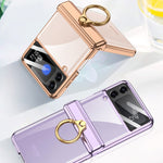 Custodia per telefono rotativa fantasma pieghevole magnetica GKK con supporto per anello, For Samsung Galaxy Z Flip4