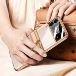 Custodia per telefono rotativa fantasma pieghevole magnetica GKK con supporto per anello, For Samsung Galaxy Z Flip4