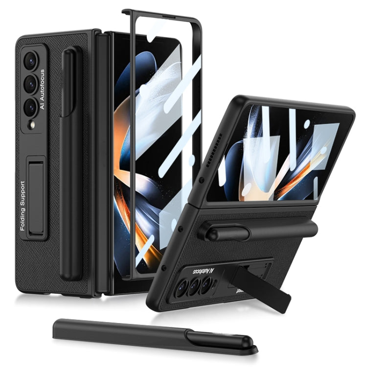 Custodia protettiva in pelle antiurto ultrasottile GKK con supporto e slot per penne, For Samsung Galaxy Z Fold4