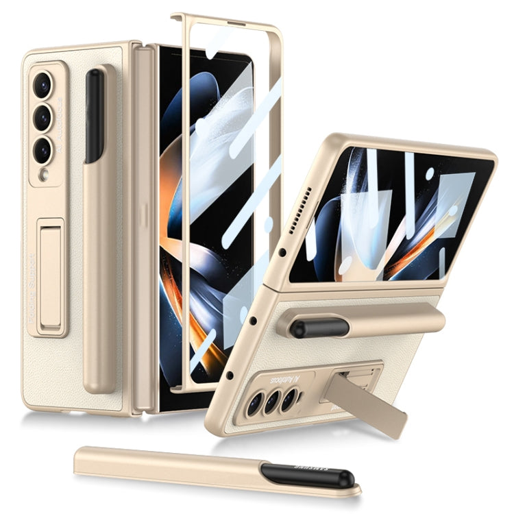 Custodia protettiva in pelle antiurto ultrasottile GKK con supporto e slot per penne, For Samsung Galaxy Z Fold4