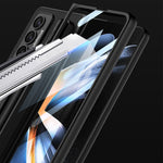 Custodia protettiva in pelle antiurto ultrasottile GKK con supporto e slot per penne, For Samsung Galaxy Z Fold4