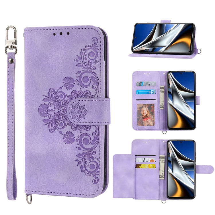 Custodia per telefono in pelle con portafoglio in rilievo con fiori al tatto, For Xiaomi Poco X4 Pro 5G Global, For Xiaomi Redmi Note 10 4G/Note 10S 4G, For Xiaomi Redmi Note 10 Pro, For Xiaomi Redmi Note 11T Pro/Note 11T Pro+ 5G                       ...