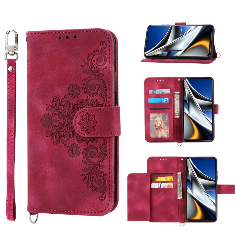 Custodia per telefono in pelle con portafoglio in rilievo con fiori al tatto, For Xiaomi Poco X4 Pro 5G Global, For Xiaomi Redmi Note 10 4G/Note 10S 4G, For Xiaomi Redmi Note 10 Pro, For Xiaomi Redmi Note 11T Pro/Note 11T Pro+ 5G                       ...