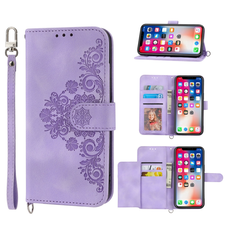 Custodia per telefono in pelle con portafoglio in rilievo con fiori al tatto, For Samsung Galaxy A22 5G JP Version, For Samsung Galaxy A22 4G, For Samsung Galaxy A12 5G/M12, For Samsung Galaxy A14 5G