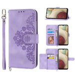Custodia per telefono in pelle con portafoglio in rilievo con fiori al tatto, For Samsung Galaxy A22 5G JP Version, For Samsung Galaxy A22 4G, For Samsung Galaxy A12 5G/M12, For Samsung Galaxy A14 5G