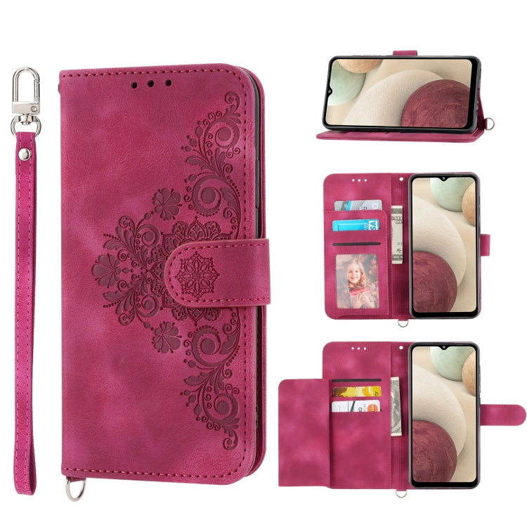 Custodia per telefono in pelle con portafoglio in rilievo con fiori al tatto, For Samsung Galaxy A22 5G JP Version, For Samsung Galaxy A22 4G, For Samsung Galaxy A12 5G/M12, For Samsung Galaxy A14 5G