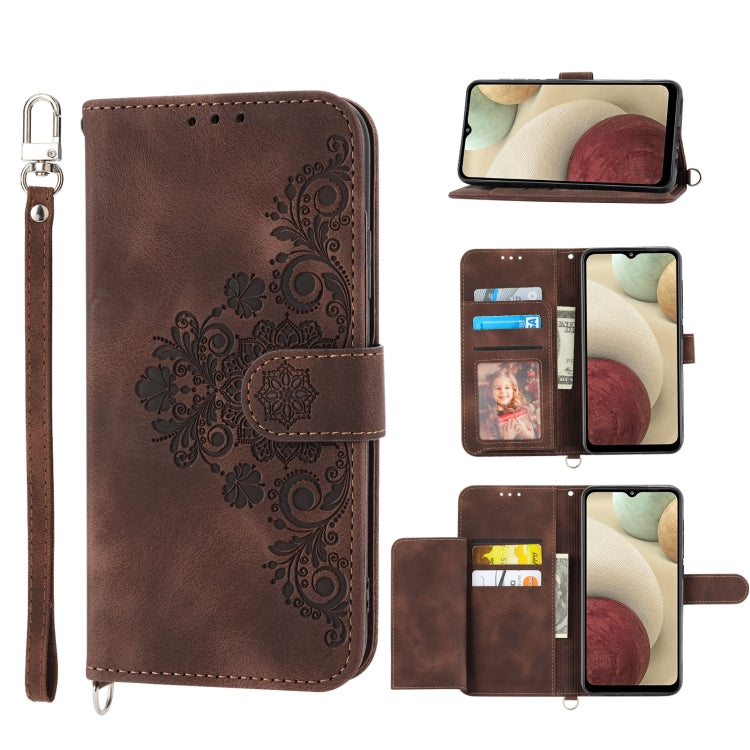 Custodia per telefono in pelle con portafoglio in rilievo con fiori al tatto, For Samsung Galaxy A22 5G JP Version, For Samsung Galaxy A22 4G, For Samsung Galaxy A12 5G/M12, For Samsung Galaxy A14 5G