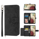 Custodia per telefono in pelle con portafoglio in rilievo con fiori al tatto, For Samsung Galaxy A22 5G JP Version, For Samsung Galaxy A22 4G, For Samsung Galaxy A12 5G/M12, For Samsung Galaxy A14 5G
