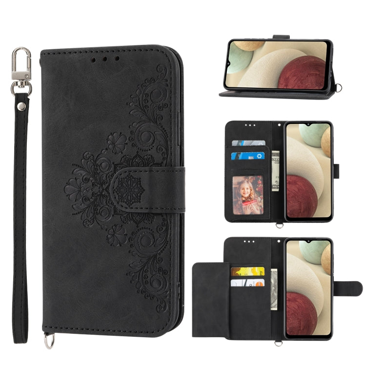 Custodia per telefono in pelle con portafoglio in rilievo con fiori al tatto, For Samsung Galaxy A22 5G JP Version, For Samsung Galaxy A22 4G, For Samsung Galaxy A12 5G/M12, For Samsung Galaxy A14 5G