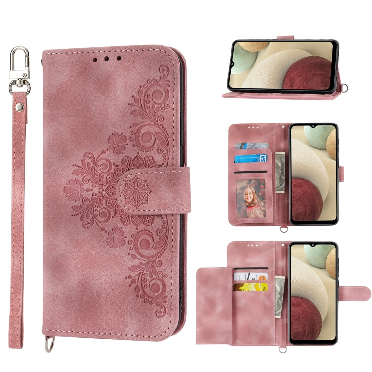 Custodia per telefono in pelle con portafoglio in rilievo con fiori al tatto, For Samsung Galaxy A22 5G JP Version, For Samsung Galaxy A22 4G, For Samsung Galaxy A12 5G/M12, For Samsung Galaxy A14 5G