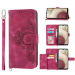 Custodia per telefono in pelle con portafoglio in rilievo con fiori al tatto, For Samsung Galaxy A22 5G JP Version, For Samsung Galaxy A22 4G, For Samsung Galaxy A12 5G/M12, For Samsung Galaxy A14 5G