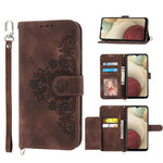 Custodia per telefono in pelle con portafoglio in rilievo con fiori al tatto, For Samsung Galaxy A22 5G JP Version, For Samsung Galaxy A22 4G, For Samsung Galaxy A12 5G/M12, For Samsung Galaxy A14 5G