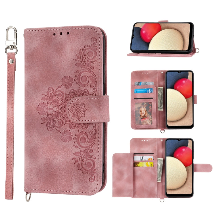 Custodia per telefono in pelle con portafoglio in rilievo con fiori al tatto, For Samsung Galaxy A22 5G JP Version, For Samsung Galaxy A22 4G, For Samsung Galaxy A12 5G/M12, For Samsung Galaxy A14 5G