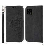 Custodia per telefono in pelle con portafoglio in rilievo con fiori al tatto, For Samsung Galaxy A22 5G/A22s/F42 5G
