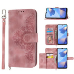 Custodia per telefono in pelle con portafoglio in rilievo con fiori al tatto, For Samsung Galaxy A22 5G/A22s/F42 5G
