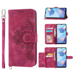 Custodia per telefono in pelle con portafoglio in rilievo con fiori al tatto, For Samsung Galaxy A22 5G/A22s/F42 5G