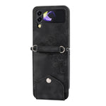 Custodia per telefono in pelle con portafoglio in rilievo con fiori al tatto, For Samsung Galaxy Z Flip4, For Samsung Galaxy Z Flip3 5G, For Samsung Galaxy Z Fold3 5G, For Samsung Galaxy Z Fold4