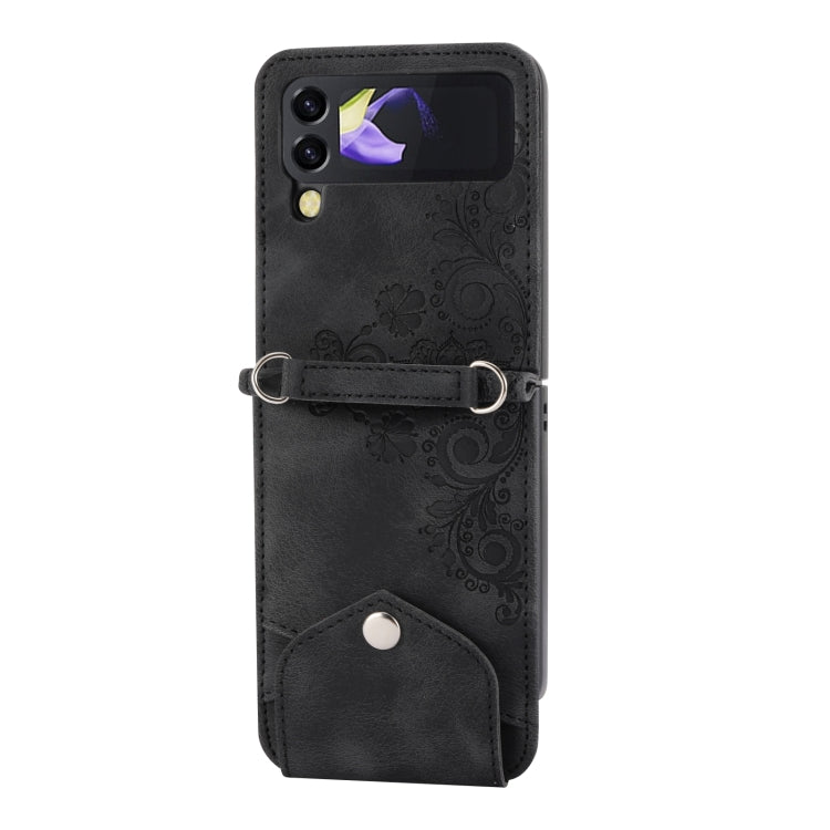 Custodia per telefono in pelle con portafoglio in rilievo con fiori al tatto, For Samsung Galaxy Z Flip4, For Samsung Galaxy Z Flip3 5G, For Samsung Galaxy Z Fold3 5G, For Samsung Galaxy Z Fold4