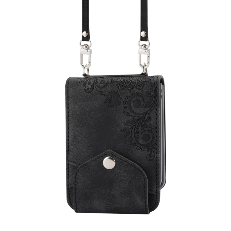 Custodia per telefono in pelle con portafoglio in rilievo con fiori al tatto, For Samsung Galaxy Z Flip4, For Samsung Galaxy Z Flip3 5G, For Samsung Galaxy Z Fold3 5G, For Samsung Galaxy Z Fold4