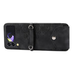 Custodia per telefono in pelle con portafoglio in rilievo con fiori al tatto, For Samsung Galaxy Z Flip4, For Samsung Galaxy Z Flip3 5G, For Samsung Galaxy Z Fold3 5G, For Samsung Galaxy Z Fold4