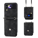 Custodia per telefono in pelle con portafoglio in rilievo con fiori al tatto, For Samsung Galaxy Z Flip4, For Samsung Galaxy Z Flip3 5G, For Samsung Galaxy Z Fold3 5G, For Samsung Galaxy Z Fold4