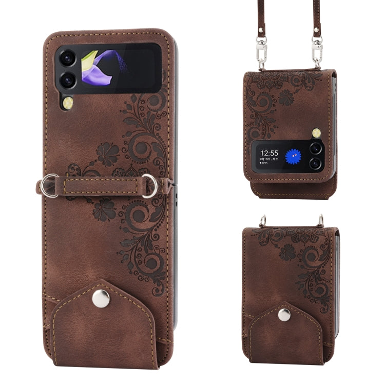 Custodia per telefono in pelle con portafoglio in rilievo con fiori al tatto, For Samsung Galaxy Z Flip4, For Samsung Galaxy Z Flip3 5G, For Samsung Galaxy Z Fold3 5G, For Samsung Galaxy Z Fold4