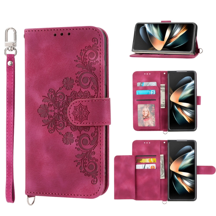 Custodia per telefono in pelle con portafoglio in rilievo con fiori al tatto, For Samsung Galaxy Z Flip4, For Samsung Galaxy Z Flip3 5G, For Samsung Galaxy Z Fold3 5G, For Samsung Galaxy Z Fold4