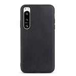 Cassa del telefono in vera pelle con trama in pelle di agnello con foro accurato, For Sony Xperia 5 IV