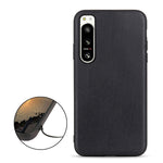 Cassa del telefono in vera pelle con trama in pelle di agnello con foro accurato, For Sony Xperia 5 IV