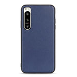 Cassa del telefono in vera pelle con trama in pelle di agnello con foro accurato, For Sony Xperia 5 IV