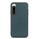 Cassa del telefono in vera pelle con trama in pelle di agnello con foro accurato, For Sony Xperia 5 IV