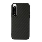 Custodia per telefono in PU con trama in fibra di carbonio con foro preciso, For Sony Xperia 5 IV