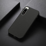 Custodia per telefono in PU con trama in fibra di carbonio con foro preciso, For Sony Xperia 5 IV