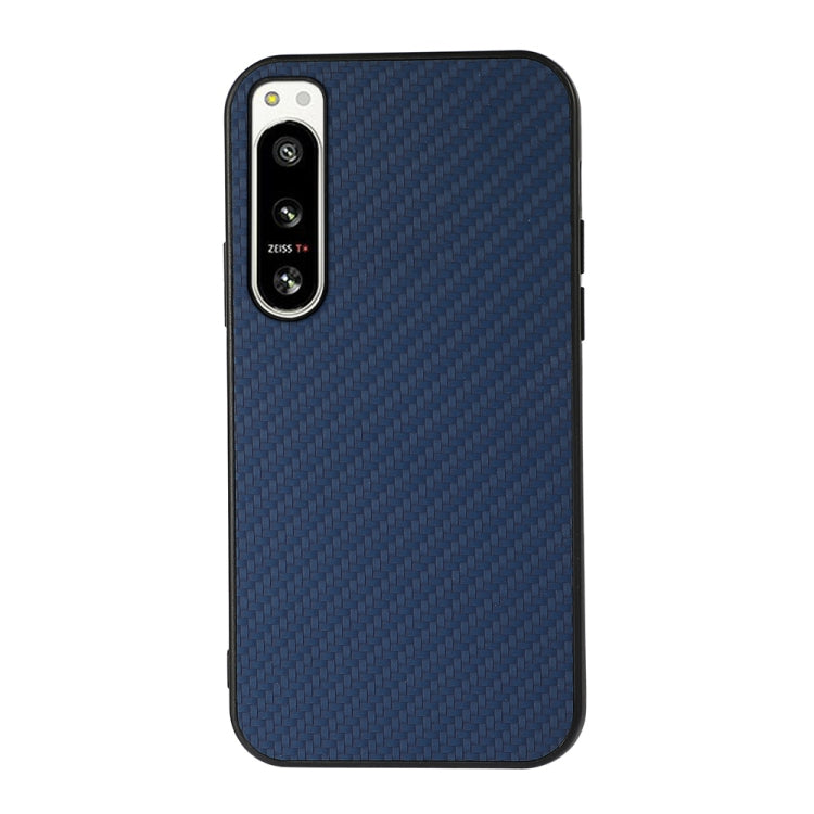 Custodia per telefono in PU con trama in fibra di carbonio con foro preciso, For Sony Xperia 5 IV