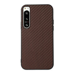 Custodia per telefono in PU con trama in fibra di carbonio con foro preciso, For Sony Xperia 5 IV