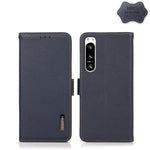 KHAZNEH Custodia RFID in vera pelle Litchi magnetica laterale, For Sony Xperia 5 IV