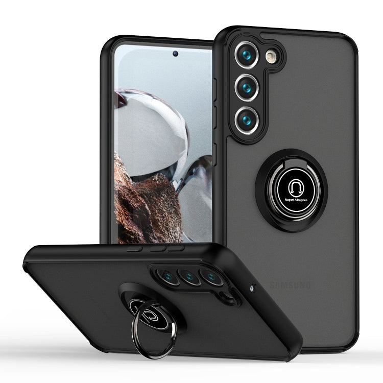 Q Shadow I Ring Kickstand Custodia per telefono ibrida per PC e TPU, For Samsung Galaxy S23 5G, For Samsung Galaxy S23+ 5G
