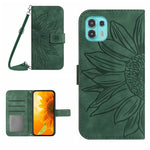 Skin Feel Custodia per cellulare in pelle con motivo a fiori di sole con cordino, For Motorola Moto Edge 20, For Motorola Moto Edge 20 Lite