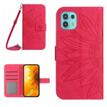 Skin Feel Custodia per cellulare in pelle con motivo a fiori di sole con cordino, For Motorola Moto Edge 20, For Motorola Moto Edge 20 Lite