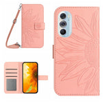 Skin Feel Custodia per cellulare in pelle con motivo a fiori di sole con cordino, For Motorola Moto Edge 30 Neo, For Motorola Moto Edge 30 Pro