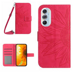 Skin Feel Custodia per cellulare in pelle con motivo a fiori di sole con cordino, For Motorola Moto Edge 30 Ultra, For Motorola Moto G 5G 2022