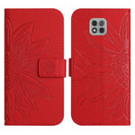 Skin Feel Custodia per cellulare in pelle con motivo a fiori di sole con cordino, For Motorola Moto G Power 2021, For Motorola Moto G Power 2022