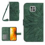 Skin Feel Custodia per cellulare in pelle con motivo a fiori di sole con cordino, For Motorola Moto G Power 2021, For Motorola Moto G Power 2022