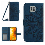 Skin Feel Custodia per cellulare in pelle con motivo a fiori di sole con cordino, For Motorola Moto G Power 2021, For Motorola Moto G Power 2022