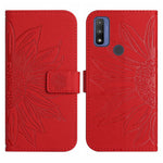 Skin Feel Custodia per cellulare in pelle con motivo a fiori di sole con cordino, For Motorola Moto G Pure 2021, For Motorola Moto G Stylus 5G