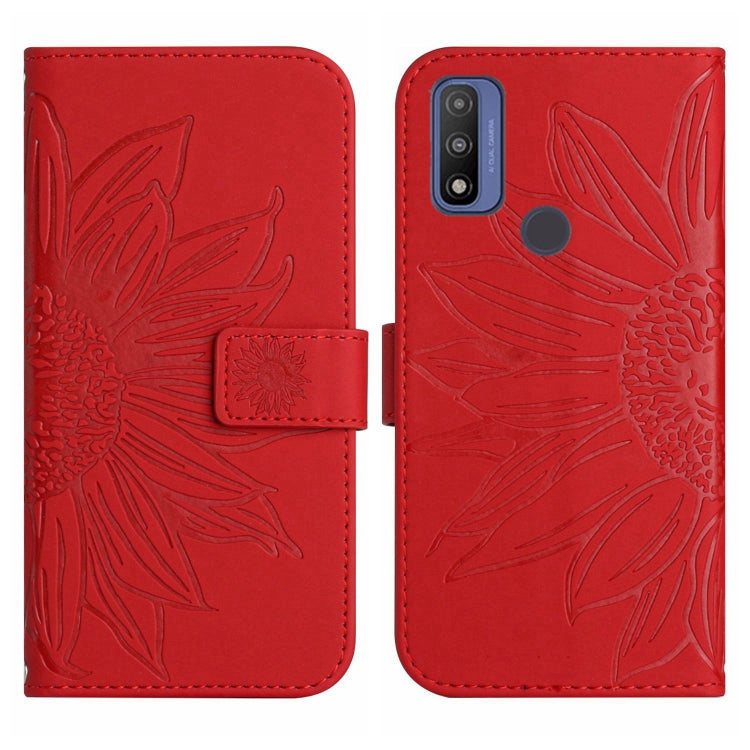 Skin Feel Custodia per cellulare in pelle con motivo a fiori di sole con cordino, For Motorola Moto G Pure 2021, For Motorola Moto G Stylus 5G