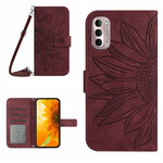 Skin Feel Custodia per cellulare in pelle con motivo a fiori di sole con cordino, For Motorola Moto G Stylus 5G 2022, For Motorola Moto G Stylus 2022 4G